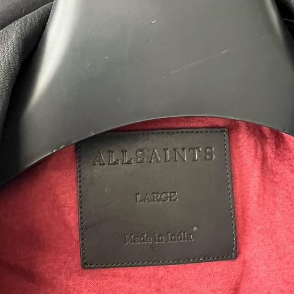 All Saints Billie Leather Jacket - Size Large - Picture 3 of 5